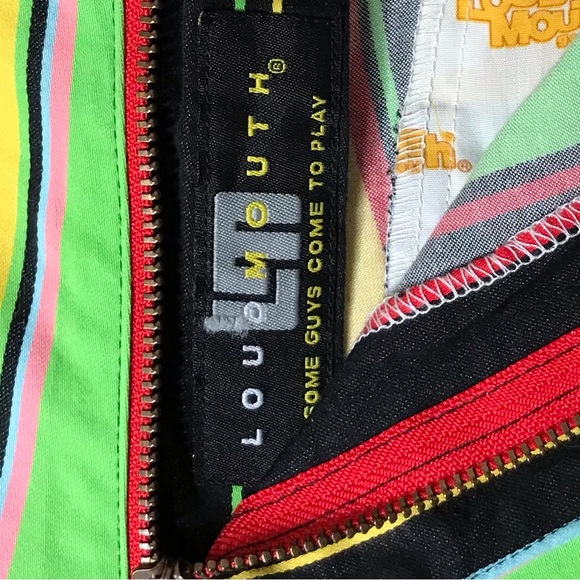 Loudmouth Golf Shorts Vertical Stripes Multicoloured Cotton Blend Men’s Waist 32 - Picture 5 of 9
